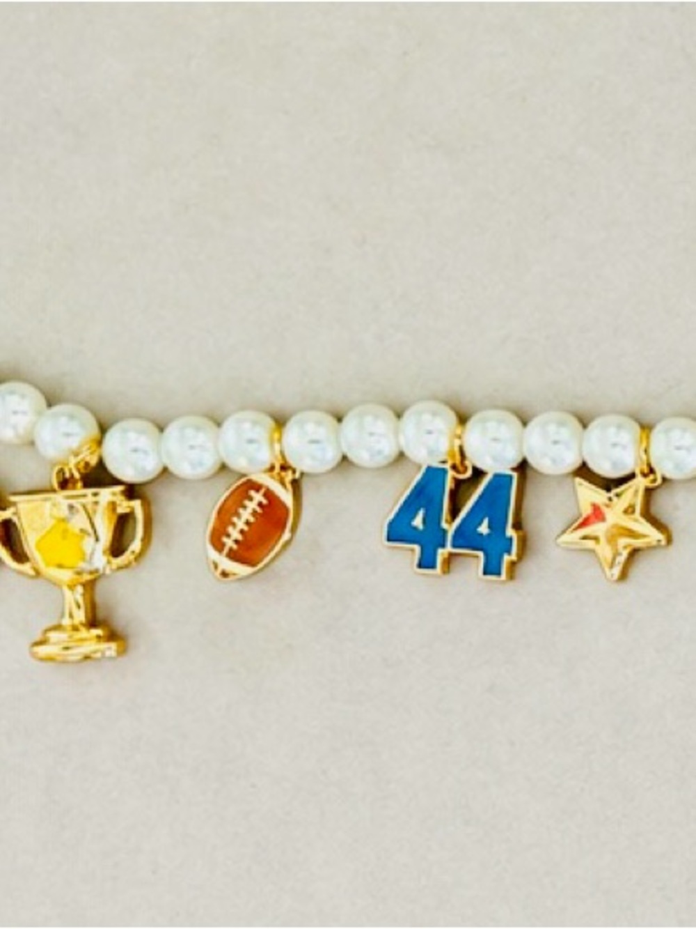 Anthropologie Icon Pearl Game Day Football Bag Charm Purse Accessory